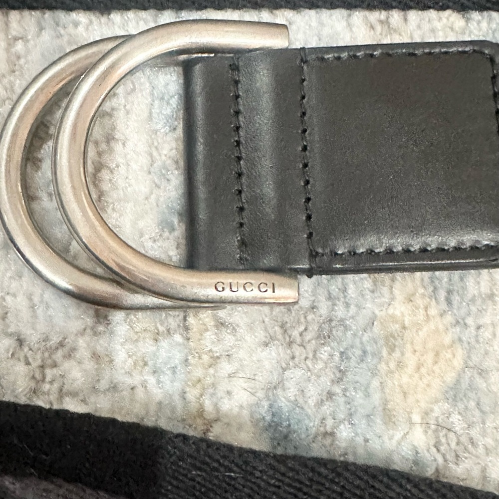 Gucci Black Leather Belt with Silver Buckle